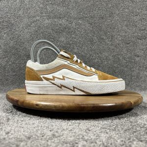 Vans Old Skool Bolt Low Women’s Sz 6 White Brown Suede Athletic Skate Shoes Used